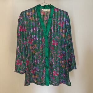 Vintage 90s Victoria’s Secret Gold Label Sheer Floral Lingerie Blouse M